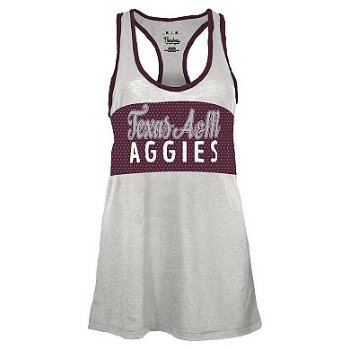 Women's Pressbox White/Maroon Texas A&M Aggies Tracy Racerback Tank Top