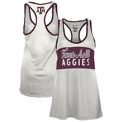 Women's Pressbox White/Maroon Texas A&M Aggies Tracy Racerback Tank Top