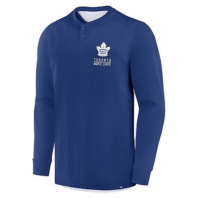 Men's Fanatics Blue Toronto Maple Leafs Adrenaline Push Long Sleeve T-Shirt