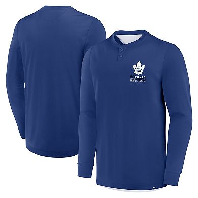 Men's Fanatics Blue Toronto Maple Leafs Adrenaline Push Long Sleeve T-Shirt