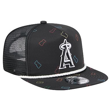 Men's New Era Black Los Angeles Angels Gummy Golfer Trucker Adjustable Hat