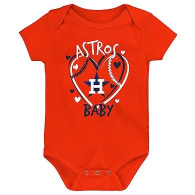 Infant Houston Astros Slide Home Three-Pack Bodysuit Set