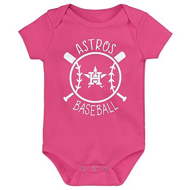 Infant Houston Astros Slide Home Three-Pack Bodysuit Set