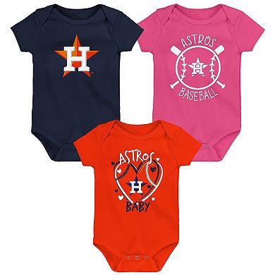 Infant Houston Astros Slide Home Three-Pack Bodysuit Set