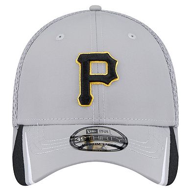 Men's New Era Gray Pittsburgh Pirates Linear 39THIRTY Flex-Fit Hat