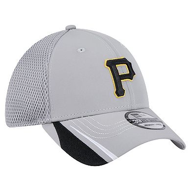Men's New Era Gray Pittsburgh Pirates Linear 39THIRTY Flex-Fit Hat