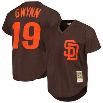 Men's Mitchell & Ness Tony Gwynn Brown San Diego Padres 1985 Authentic Cooperstown Collection Mesh Batting Practice Jersey