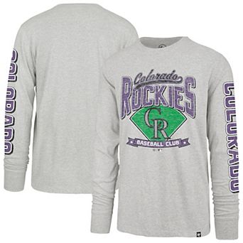 Men's '47 Gray Colorado Rockies Fair Ball Franklin Long Sleeve T-Shirt