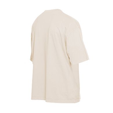 Men's New Era Cream Atlanta Braves Cooperstown Collection Oversized Throwback Distressed T-Shirt