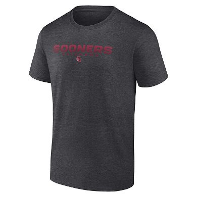 Men's Fanatics Heather Charcoal Oklahoma Sooners Iconic Battle Scars T-Shirt