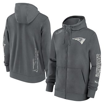 Men's Nike Gray New England Patriots Statement Performance Full-Zip Hoodie Jacket