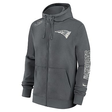 Men's Nike Gray New England Patriots Statement Performance Full-Zip Hoodie Jacket