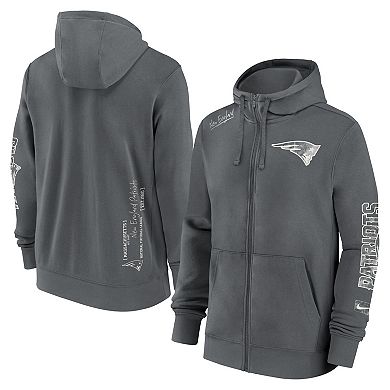 Men's Nike Gray New England Patriots Statement Performance Full-Zip Hoodie Jacket
