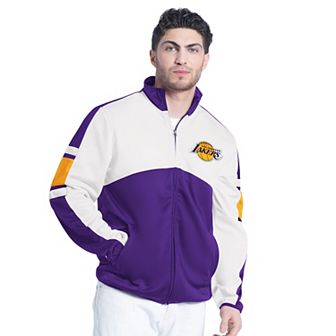 Men's G-III Sports by Carl Banks Purple/White Los Angeles Lakers Back Field Full-Zip Track Jacket