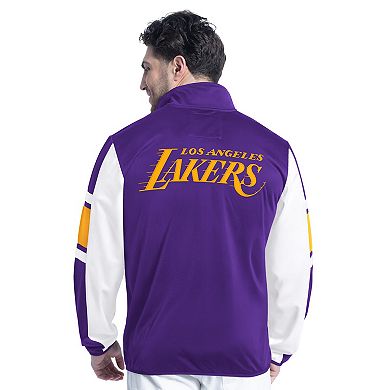 Men's G-III Sports by Carl Banks Purple/White Los Angeles Lakers Back Field Full-Zip Track Jacket