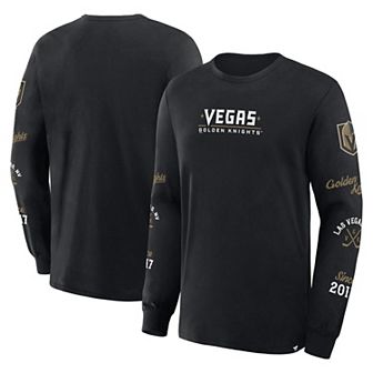 Men's Fanatics Black Vegas Golden Knights Boxed In Legacy Long Sleeve T-Shirt