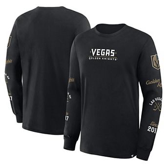 Men's Fanatics Black Vegas Golden Knights Boxed In Legacy Long Sleeve T-Shirt