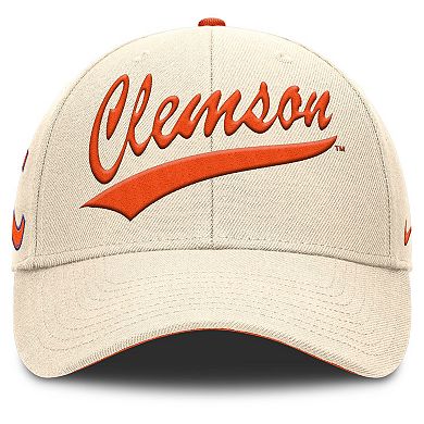 Men's Nike Natural Clemson Tigers Primetime Rise Adjustable Hat