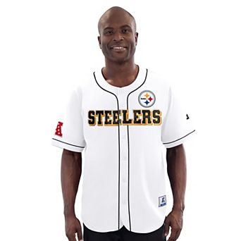 Men's Starter White Pittsburgh Steelers Relay Full-Button Baseball Jersey