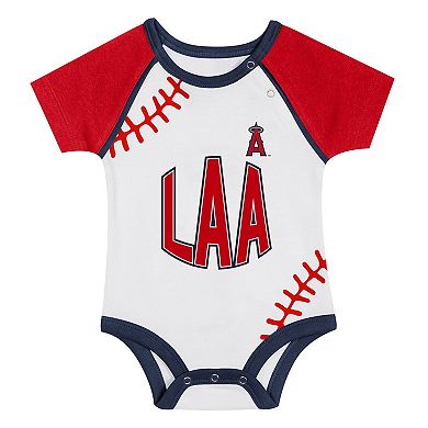 Newborn & Infant Los Angeles Angels Tied Up Bodysuit, Bib & Bootie Set