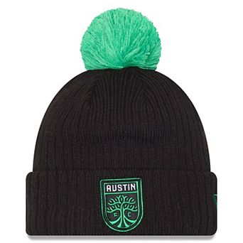 Men's New Era Black Austin FC 2025 Jersey Hook Cuffed Knit Hat with Pom