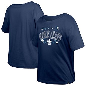 Girl's Youth New Era Navy Toronto Maple Leafs Flip Sequin T-Shirt