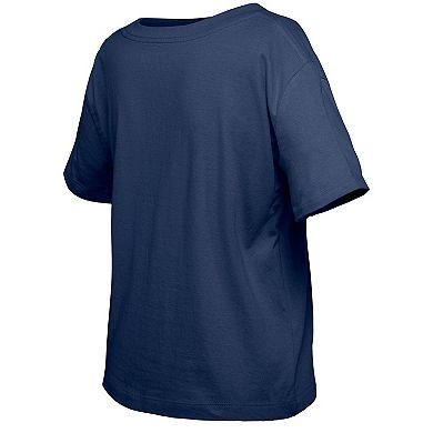 Girl's Youth New Era Navy Toronto Maple Leafs Flip Sequin T-Shirt