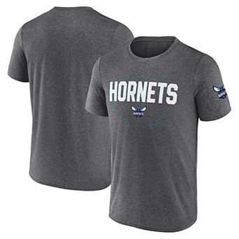 Men's Heather Charcoal Charlotte Hornets Block Practice Performance T-Shirt