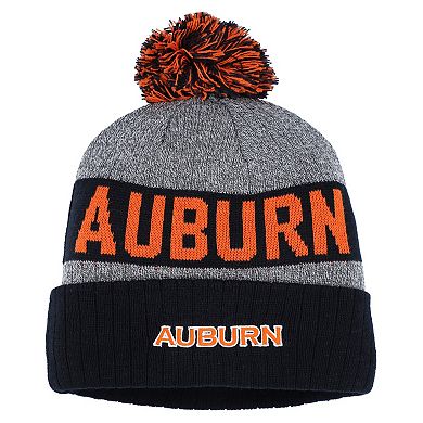Men's Top of the World Navy Auburn Tigers Below Zero Cuffed Knit Hat with Pom