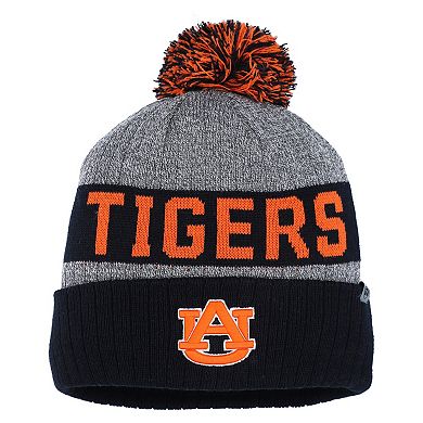Men's Top of the World Navy Auburn Tigers Below Zero Cuffed Knit Hat with Pom