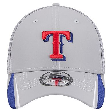 Men's New Era Gray Texas Rangers Linear 39THIRTY Flex-Fit Hat
