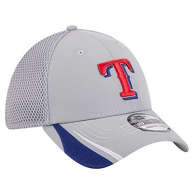 Men's New Era Gray Texas Rangers Linear 39THIRTY Flex-Fit Hat