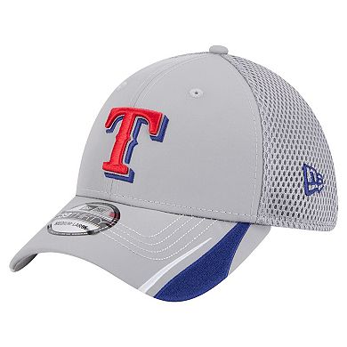 Men's New Era Gray Texas Rangers Linear 39THIRTY Flex-Fit Hat