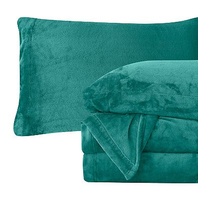 Elegant Comfort Luxurious Warm and Cozy 4-Piece Velvet Plush Fleece Bed Sheet Set