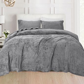 Elegant Comfort Luxurious Warm and Cozy 4 pc Velvet Plush Fleece Bed Sheet Set