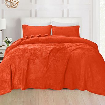 Elegant Comfort Luxurious Warm and Cozy 4 pc Velvet Plush Fleece Bed Sheet Set