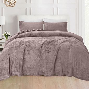 Elegant Comfort Luxurious Warm and Cozy 4 pc Velvet Plush Fleece Bed Sheet Set