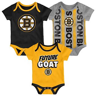 Newborn Boston Bruins Loyal Buddies Three-Pack Bodysuit Set