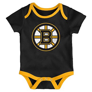 Newborn Boston Bruins Loyal Buddies Three-Pack Bodysuit Set