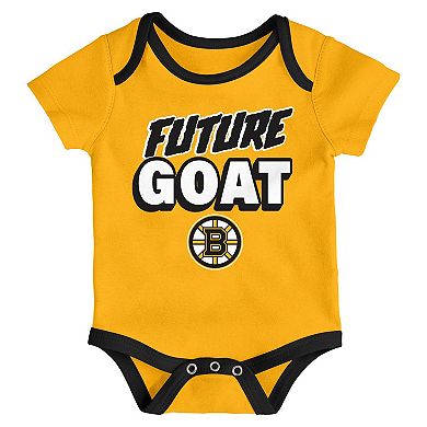Newborn Boston Bruins Loyal Buddies Three-Pack Bodysuit Set