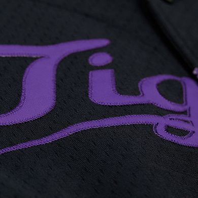 Men's Mitchell & Ness Black LSU Tigers On The Clock Full-Button Fashion Jersey