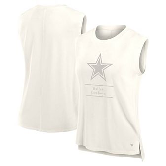 Women's Fanatics Cream Dallas Cowboys Studio Embrace Tank Top
