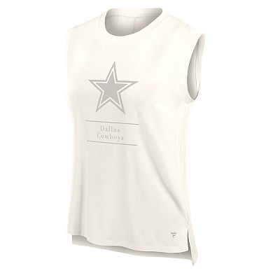 Women's Fanatics Cream Dallas Cowboys Studio Embrace Tank Top