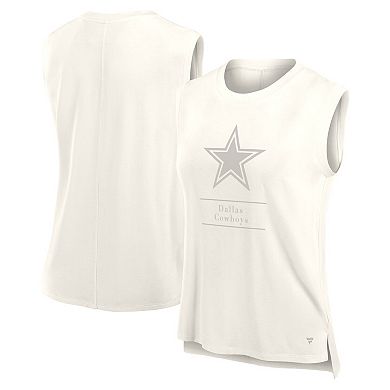 Women's Fanatics Cream Dallas Cowboys Studio Embrace Tank Top
