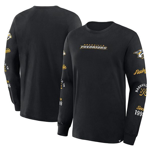 Men's Fanatics Black Nashville Predators Boxed In Legacy Long Sleeve T ...