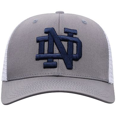 Men's Top of the World Gray/White Notre Dame Fighting Irish Victory Baseline Trucker Adjustable Hat