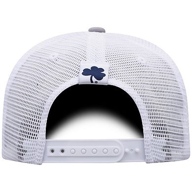Men's Top of the World Gray/White Notre Dame Fighting Irish Victory Baseline Trucker Adjustable Hat