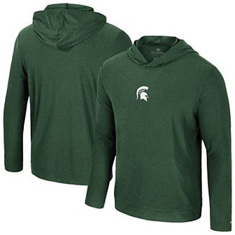 Men's Colosseum Green Michigan State Spartans Long Sleeve T-Shirt Hoodie
