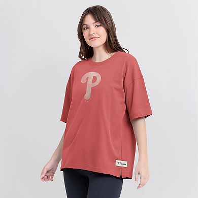 Women's Fanatics Red Philadelphia Phillies Elements Raw Edge Future Ground T-Shirt
