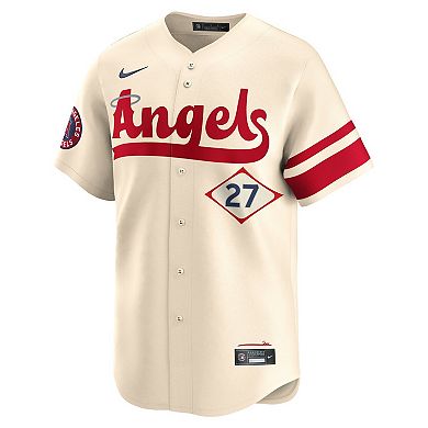 Men's Nike Mike Trout Natural Los Angeles Angels City Connect Limited Jersey